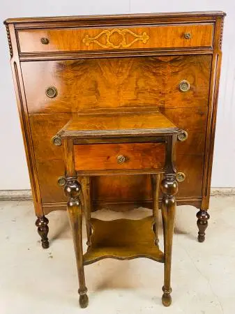 Vintage tall boy abd matching night stand/end table
