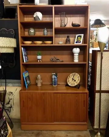 Poul Hundevad Danish Teak Bookcase Wall Unit