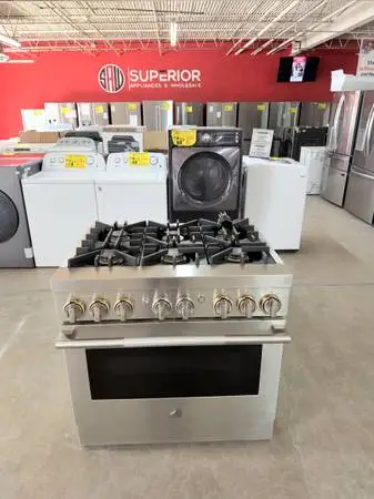 36IN JENN AIR DUAL FUEL GAS RANGE NEW OPEN BOX