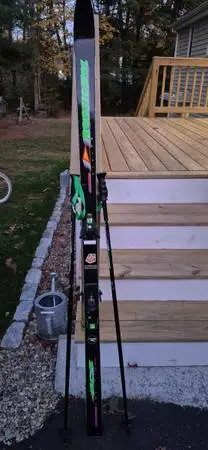 Rossignol Slalom Kevlar Skis with Bindings, Poles