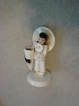 Asian Figurative Woman Bud Vase
