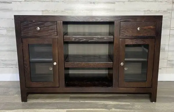 Dark Wood TV Stand Buffet Cabinet