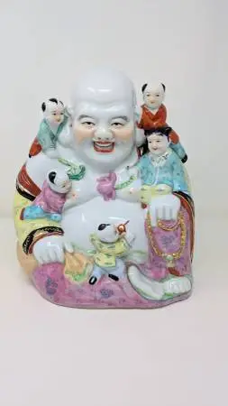 12 Porcelain Happy Buddha/Budai | Chinese Republic Period