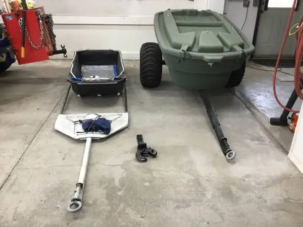 Polar Sled+Custom Single Axle Trailer—Pintle Hitch System