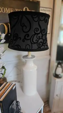 White Table Lamp with Beautiful Black Shade