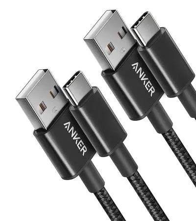 NEW (2) Anker USB A to USB C Braided Cables (Samsung Apple)