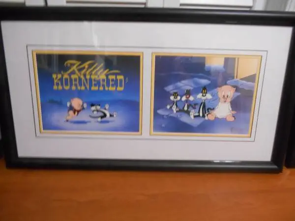 PORKY AND CATS FRAMED DOUBLE CEL