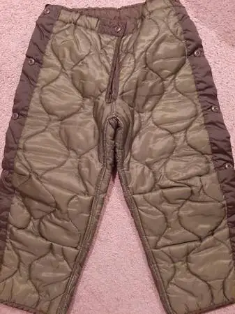 BDU (camo pants) winter liners, x-small (about size 10-12), warm