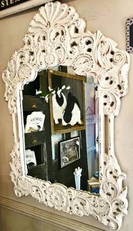 Shabby Chic White Ornate Mirror