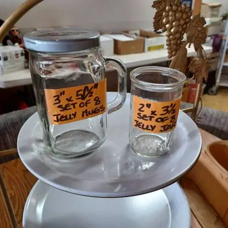 Blackburn JELLY MUGS.               JELLY JAR GLASSES.  Sets of 8.