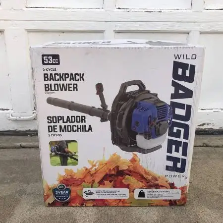 New in Box! 2 Cycle Backpack Blower: leaves, grass, snow...