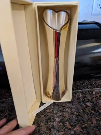 LENOX Silver Plated Heart Bud Vase 8” Kirk Stieff Collection