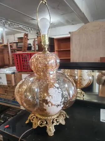 Mid Century bubble glass lamp