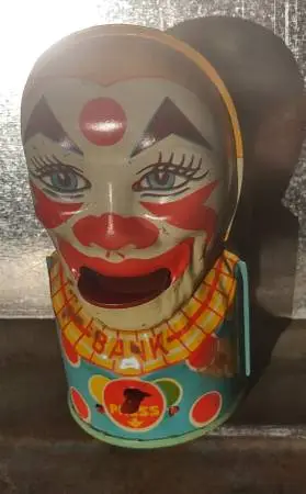 Metal Clown Vintage Bank