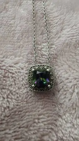AVON NVC Vintage Topaz Silver 925 Pendant & Necklace