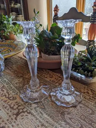 MIKASA Leaded Crystal Candleholder Set Estate Pattern 10