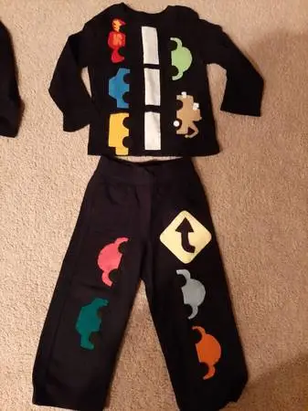 Transportation Halloween costumes (2), size 3, homemade, fun!