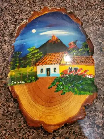 Costa Rica hand painted art on wood