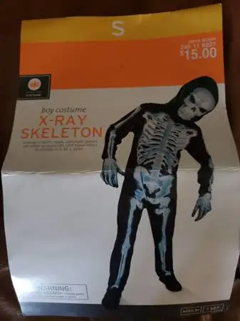 X-Ray Skeleton Halloween Costume Size Small