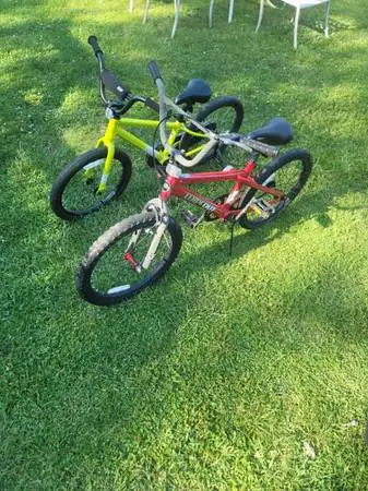 2 20 Kids Bikes (yellow has training Wheels)  good condition ($50 each)