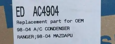 Ford Ranger and Mazda Pickup .... NEW AC Condenser