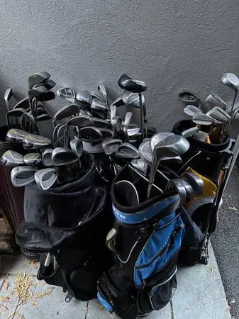Used mens right hand golf clubs and bag for $60