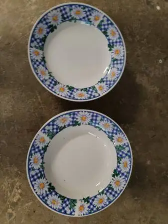 Bon Appetit - Blue Gingam Daisy  Bowls/Plates (11)