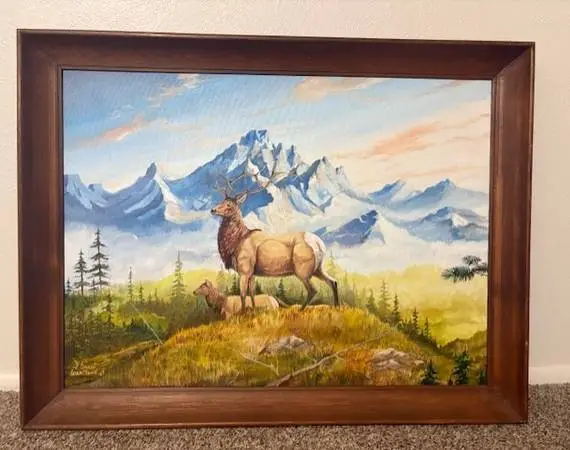 Original Oil Painting by Native Sioux Indian Paul War Cloud