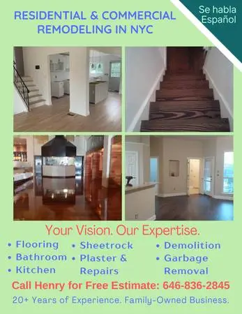 FLOORING, PAINTING, CEMENT/CONCRETE, PLASTER/SHEETROCK & DEMOLITION