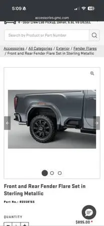 Brand new GMC 24-26 color match fenders