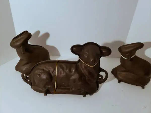 Antique Cast Iron Lamb and Bunny Molds