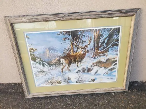 Large deer sign print picture