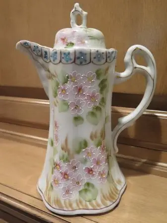 Japanese Coffee Tea Pot Chocolate Antique NIPPON Hand Painted Floral