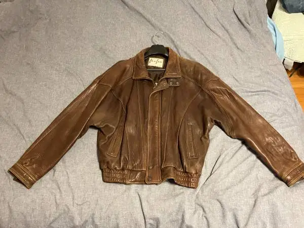 Cougar Mens Leather Jacket XL XXL Coat Bomber Motorcycle Jacket