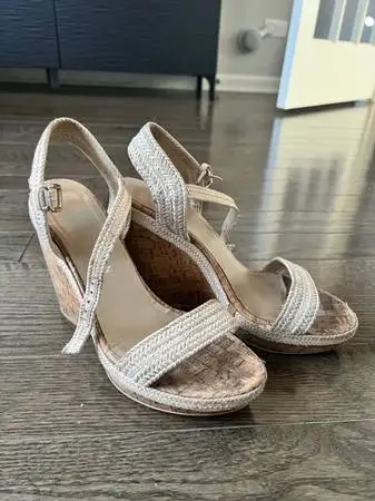 Stuart Weitzman Cork Wedge Sandals size 7.5