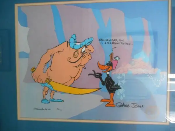 DAFFY DUCK & HASSAN CHOP FRAMED CEL - S/N