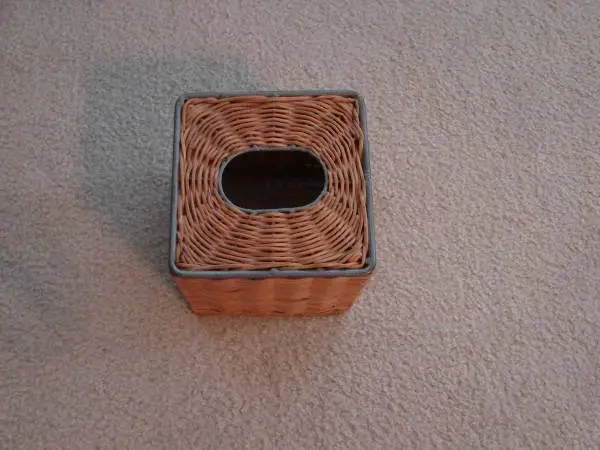 Wicker Tissue Box Cover Square, w/Metal Reinforcement.