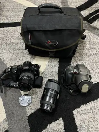Minolta Maxxum & Olympus is-30DLX Digital Film Camera Bundle  Untested