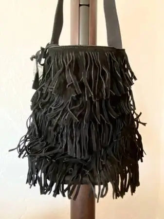 New Genuine Suede Fringe Shoulder Bag