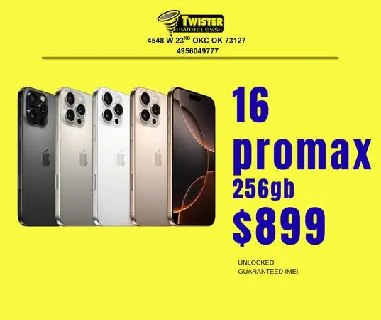 IPHONE 16 PROMAX 256GB $899