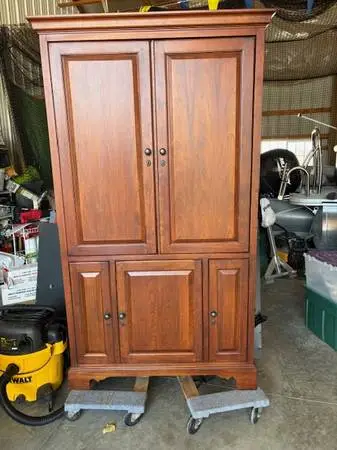 Armoire for cabin or other high ceilings
