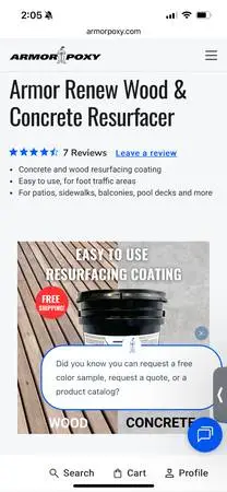 (new) Armor Renew Wood & Concrete Resurfacer 4 Gallon