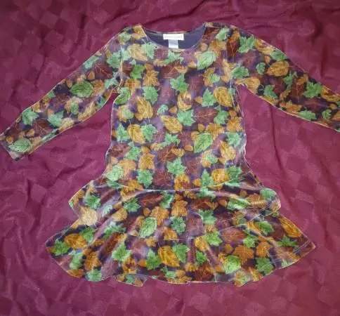 Emmas Garden Fall Autumn Season Girls Size 6 Leaf Dress