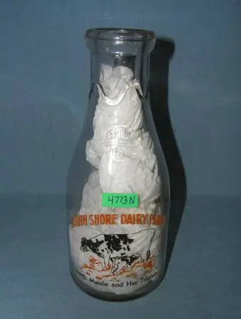 Antique Glass Milk Bottles includes Long Island Farms and others