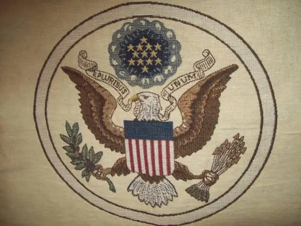 Exquisite! Vintage Needlepoint -Epluribus Unum