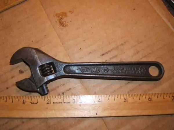 Antique Diamond Calk & Horseshoe Co. 6 Adjustable Crescent Wrench