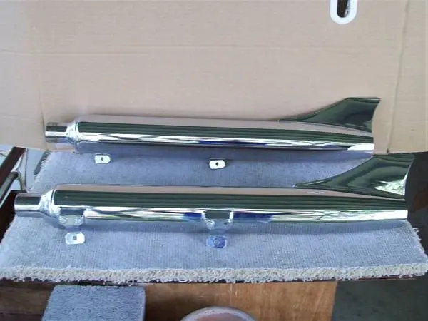 stock Harley fish tail mufflers