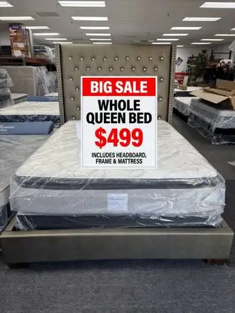 Queen bed sale with tall headboard