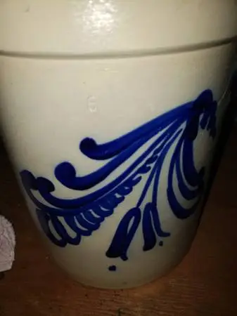 Vintage Dutch Stoneware Container. 10 Inches Tall. Number 6 on Side.