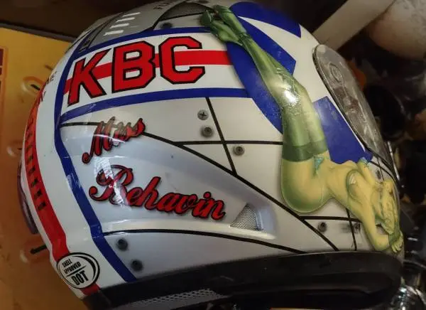 Airborne Edition Force KBC Motorcycle Helmet Size M “Miss Behavin